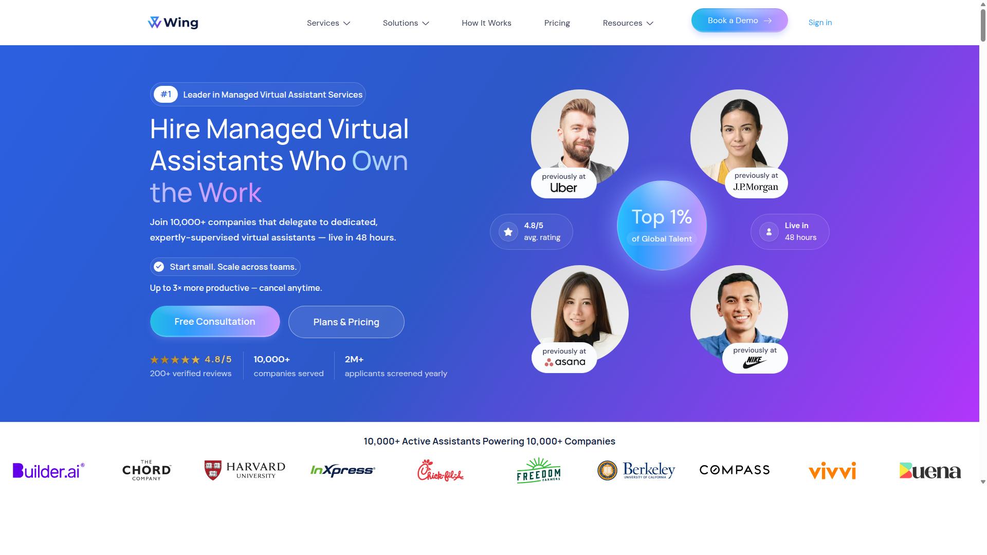 Wing Assistant website